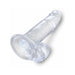Clear 7-inch realistic dildo with suction cup base and detailed veins, made from translucent flexible material.