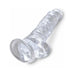 Clear 8-inch realistic textured adult toy with suction base and detailed design.