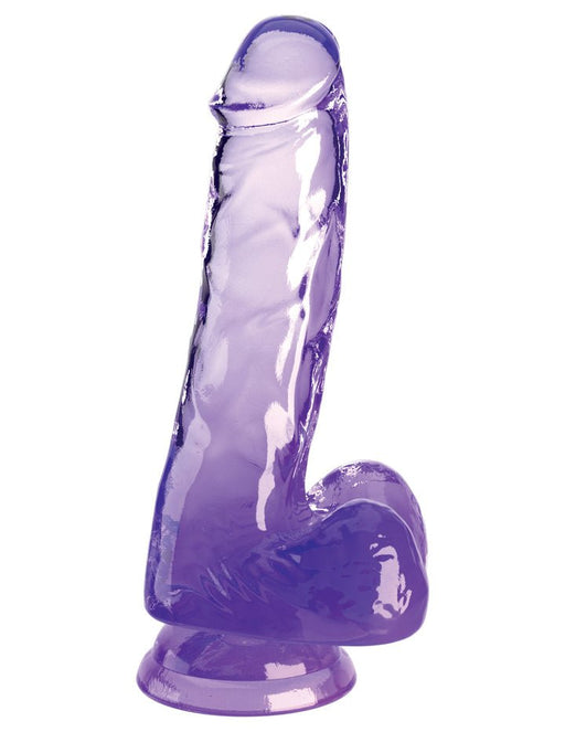 King Cock Clear With Balls 6in Purple - SexToy.com