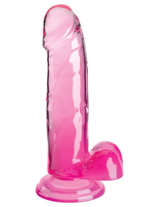 King Cock Clear With Balls 7in Pink - SexToy.com