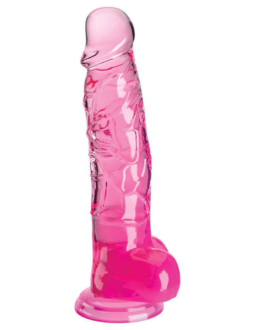 King Cock Clear With Balls 8in Pink - SexToy.com