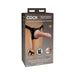 Packaging of King Cock Elite Beginner's Silicone Body Dock Kit featuring a realistic silicone dildo with suction-based harness system.