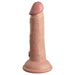 Realistic flesh-toned silicone dildo with suction cup base, designed for use with Body Dock and strap-on harnesses.