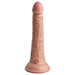 Realistic 7-inch dual-density silicone dildo with suction cup base in light skin tone.