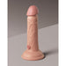 Realistic 6-inch dual-density silicone dildo with suction cup base in natural skin tone.