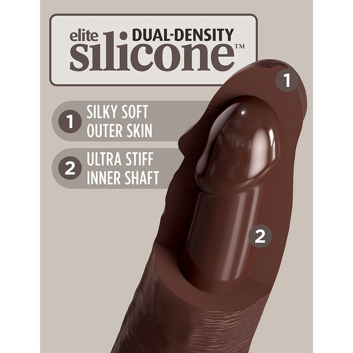 King Cock Elite Silicone Dual-density Cock 7 In. Brown - SexToy.com