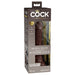 King Cock Elite 7-inch tan dual-density silicone dildo in retail packaging with suction base and Body Dock compatibility.