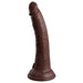 Tan King Cock Elite silicone dildo with realistic texture and suction cup base, 7 inches long.