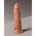 Realistic 8-inch dual-density silicone dildo with suction cup base in natural skin tone