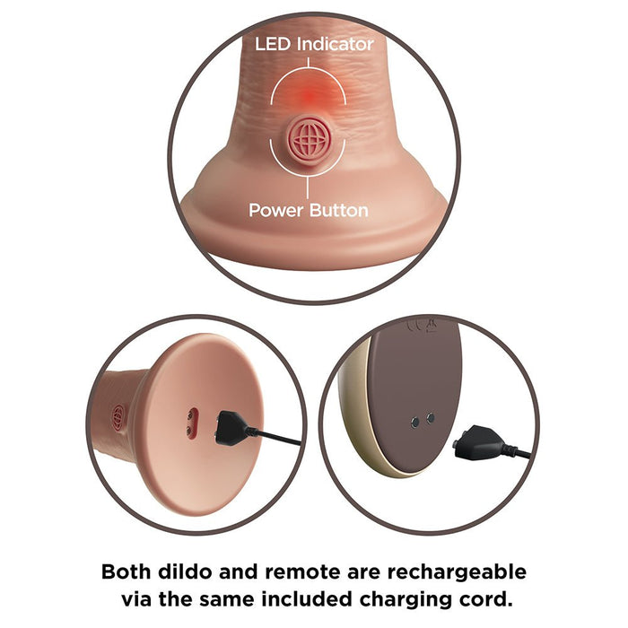 King Cock Elite Vibrating Silicone Dual-density Cock With Remote 9 In. Light - SexToy.com