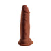 Brown King Cock Plus 6-inch triple density dildo with realistic texture and suction cup base on white background.
