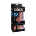 Packaging of King Cock Plus 7-inch Triple Density realistic dildo in tan with suction base and strap-on compatibility.