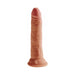 Tan realistic 7-inch triple density dildo with suction base and lifelike texture.