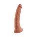 Realistic tan 7-inch triple density dildo with suction base and lifelike texture.