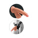 Tan King Cock Plus 7-inch triple density realistic dildo with swinging balls shown mounted and worn with a black harness.
