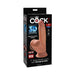 Packaging of King Cock Plus 7-inch triple density realistic dildo with swinging balls in tan color.