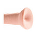 Close-up of the soft, flesh-toned suction cup base of the King Cock Plus 8-inch triple density dildo.