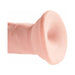 Close-up of beige King Cock Triple Density 6-inch dildo suction cup base with realistic texture and soft finish.