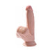 Realistic 7-inch triple density dildo with swinging balls and suction cup base in natural skin tone