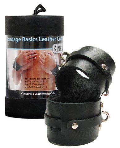 Kinklab leather wrist cuffs - black | SexToy.com