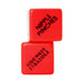 Two red BDSM dice stacked, one showing "Nipple Pinches" and the other "Sideways Straddle" in black text.