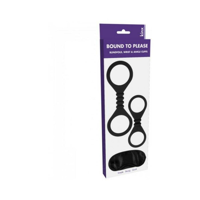 Kinx Bound To Please Blindfold, Wrist And Ankle Cuffs - SexToy.com
