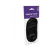 Kinx Tease and Please black padded satin blindfold in packaging with purple and white label