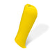 Bright yellow ergonomic silicone vibrator with a smooth, curved design and discreet charging port.