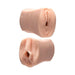 Dual-ended ULTRASKYN stroker with lifelike textured openings inspired by adult stars Jessie Andrews and Julia Ann.