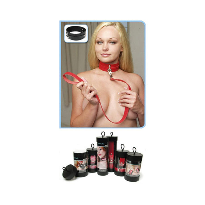 KL Bondage Basics Leather Collar (Red) | SexToy.com