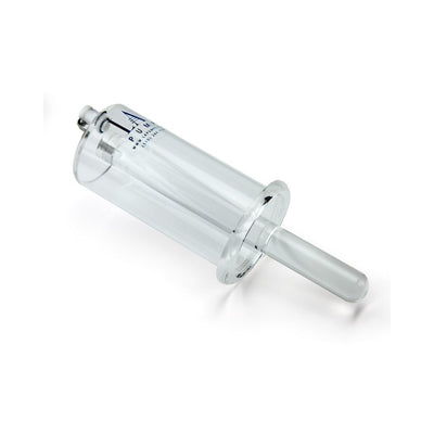 Clear LA Pump Anal Rosebud Maker Cylinder with central rod and safety valve on white background