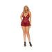 Lace Babydoll W/ Flutter Skirt & Panty Burgundy Queen - SexToy.com