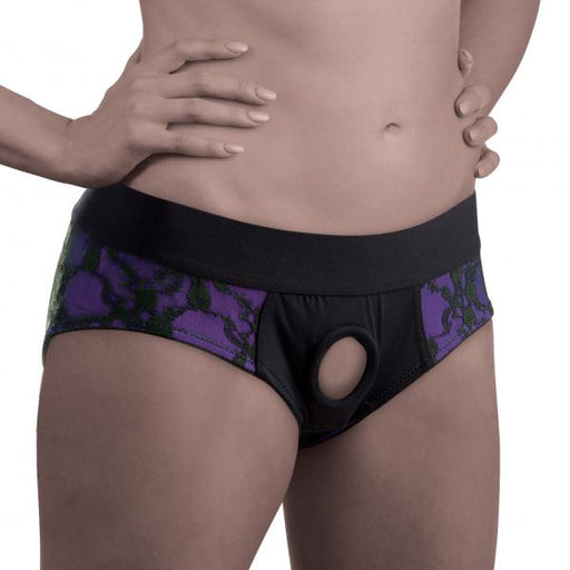 Lace Envy Crotchless Panty Harness - Lxl | SexToy.com