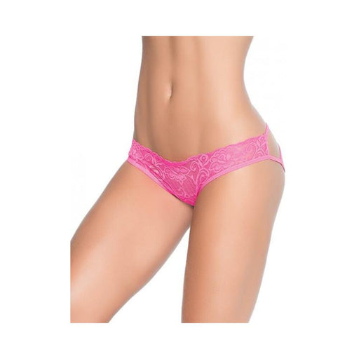 Lace Panty W/back Cage Hot Pink Sm - SexToy.com
