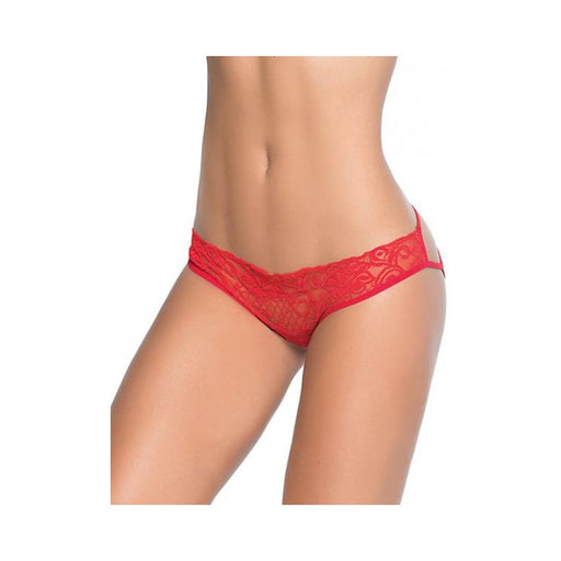 Lace Panty W/back Cage Red Xl - SexToy.com