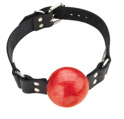 Large Ball Gag With Buckle 2 Inch - Red | SexToy.com