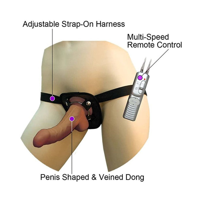Latin American Whoppers 8in Vibrating Dong With Universal Harness | SexToy.com