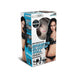 Packaging box of a remote-controlled life-size brunette blow-up doll with accessories and USB rechargeable remote.