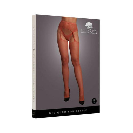Le Desir Fishnet And Lace Garterbelt Stockings Sunset Glow O/s - SexToy.com