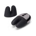 Le Wand Double Vibe with smooth black silicone ears and an extra textured silicone sleeve attachment.