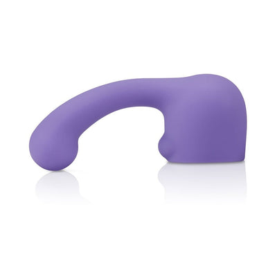 Purple curved silicone attachment designed for targeted stimulation with a smooth, body-safe finish.