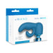 Le Wand Petite Dual Weighted Silicone Attachment in blue, designed for targeted stimulation, shown in retail packaging.