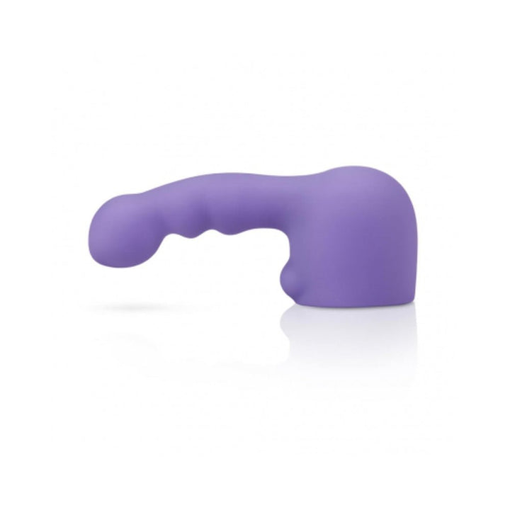 Purple silicone Le Wand Petite Ripple Attachment with textured curved design for targeted stimulation.