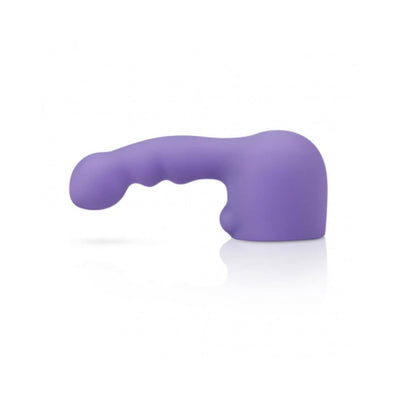 Purple silicone Le Wand Petite Ripple Attachment with textured curved design for targeted stimulation.