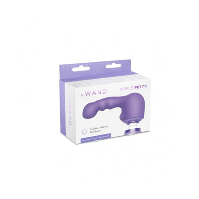 Packaging box of Le Wand Petite Ripple Weighted Silicone Attachment in purple and white with product image on front.