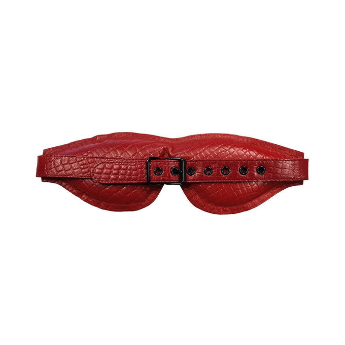 Leather Padded Blindfold Burgunday & Black Accessories | SexToy.com