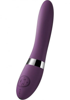 Purple LELO Elise 2 vibrator with smooth silicone finish and control dial on the handle.