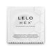 Single LELO HEX Original condom in white packaging with black text and subtle hexagonal pattern design.