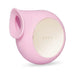Pink LELO Sila Cruise sonic clitoral massager with smooth silicone body and gold-tone circular control panel.