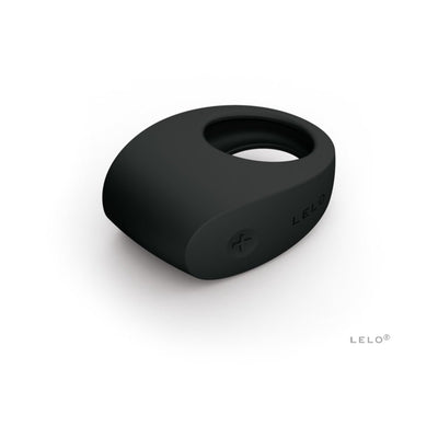 Black silicone vibrating couples' ring with smooth matte finish and discreet control buttons by LELO.